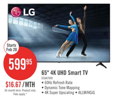 LG 65" UA7000 4K UHD Smart webOS TV (65UA7000PUB.ACC) – 2025 Model