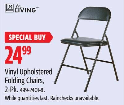 For Living Vinyl Upholstered Folding Chairs, 2-Pk.