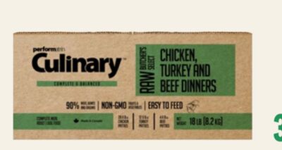 Performatrin Culinary Butcher's Select Raw Chicken, Turkey & Beef Dinners Adult Dog Food