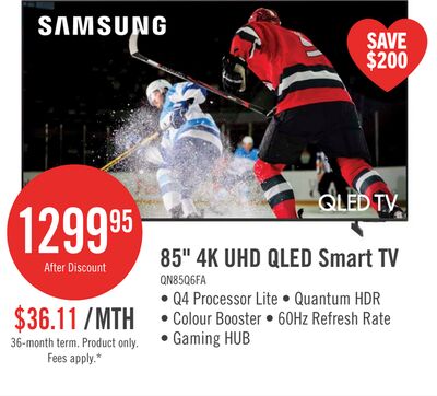 SAMSUNG 85" Q6F QLED Vision AI 4K UHD Smart Tizen OS TV (QN85Q6FAAFXZC) - 2025 Model