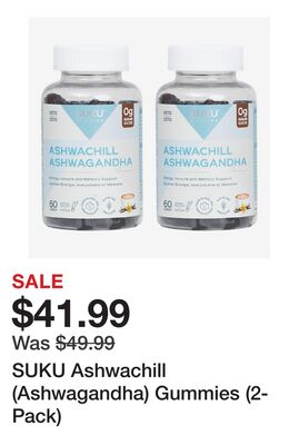 SUKU Ashwachill (Ashwagandha) Gummies (2-Pack)