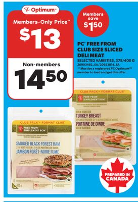 PC® FREE FROM SLICED DELI MEAT