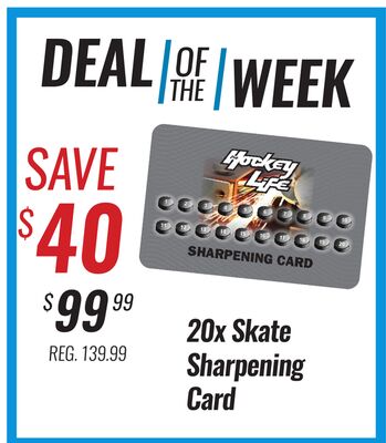 20X SKATE SHARPENING CARD (DEAL OF THE WEEK)
