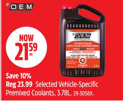 Selected Vehicle-Specific Premixed Coolants, 3.78L.