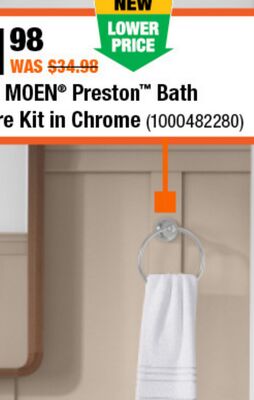 3-PIECE MOEN Preston Bath Hardware Kit in Chrome