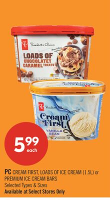 PC CREAM FIRST, LOADS OF ICE CREAM (1.5L) or PREMIUM ICE CREAM BARS