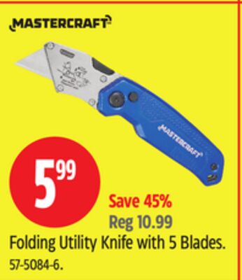 Mastercraft Folding Utility Knife with 5 Blades
