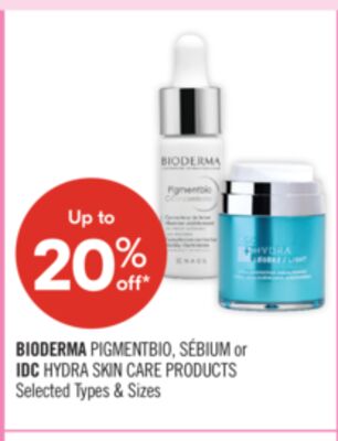 BIODERMA PIGMENTBIO, SÉBIUM or IDC HYDRA SKIN CARE PRODUCTS