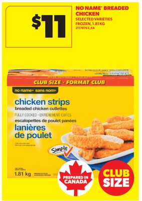 NO NAME® BREADED CHICKEN, 1.81 KG