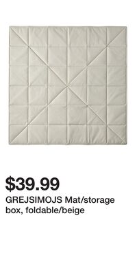 GREJSIMOJS Mat/storage box, foldable/beige