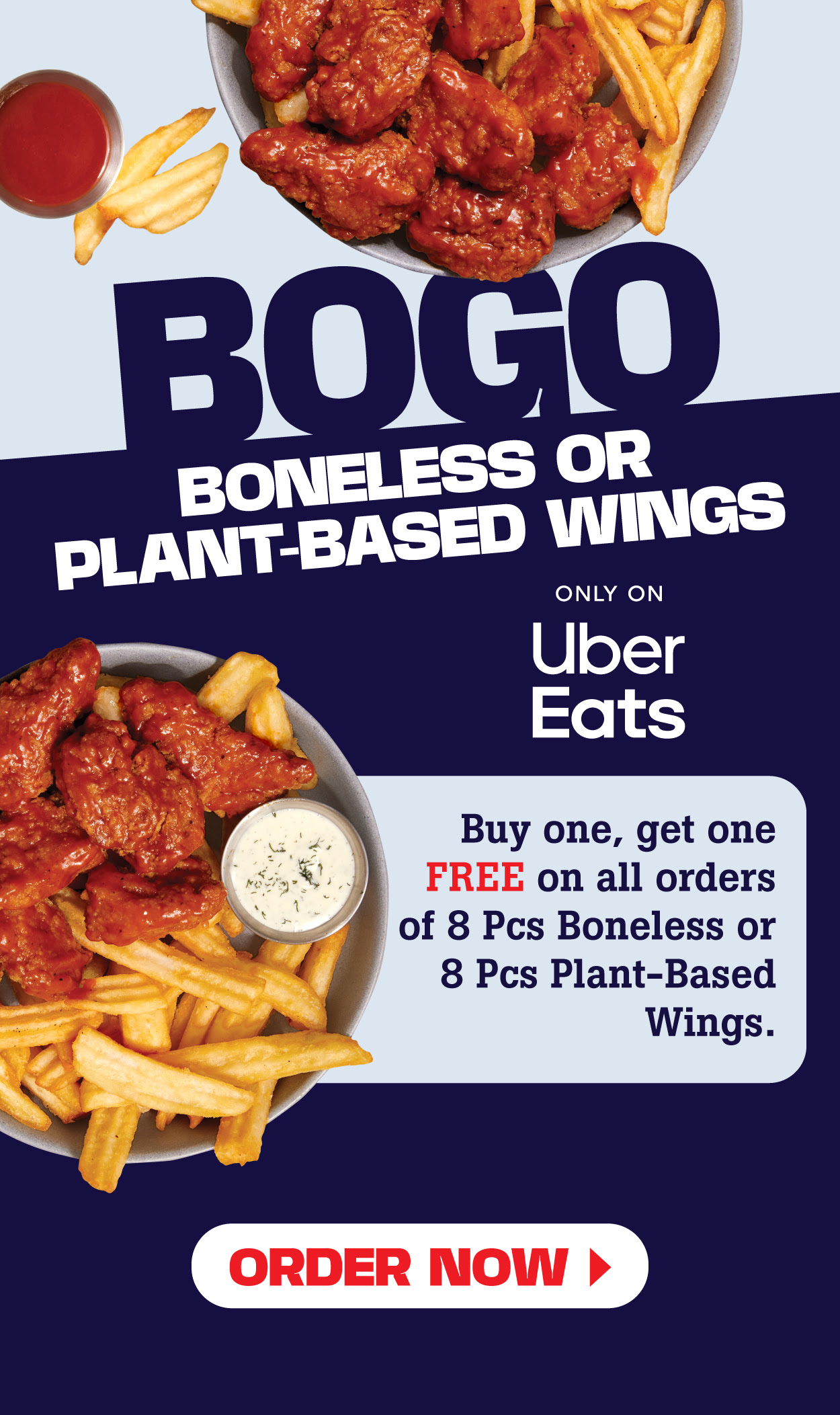 [Uber Eats] BOGO Boneless or Plant-based Wings (Uber Eats)
