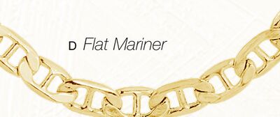 10K Yellow Gold Flat Mariner Necklace
