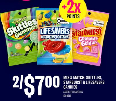 SKITTLES, STARBURST & LIFESAVERS CANDIES