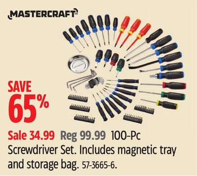 Mastercraft 100-Pc Screwdriver Set.