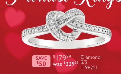Sterling Silver Diamond Heart Promise Ring