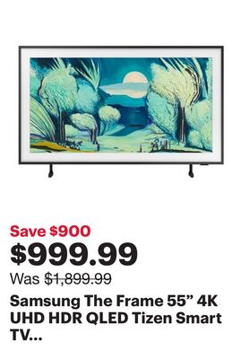 Samsung The Frame 55" 4K UHD HDR QLED Tizen Smart TV (QN55LS03FAFXZC) - 2025 OPEN BOX 10/10