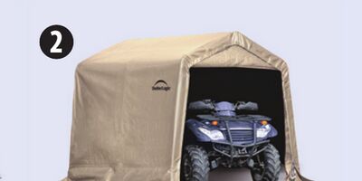 ShelterLogic Sandstone Peak Shed.