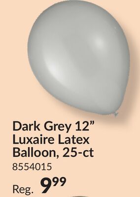 Dark Grey 12" Luxaire Latex Balloon, 25-ct