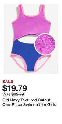 Old Navy Textured Cutout One-Piece Swimsuit for Girls