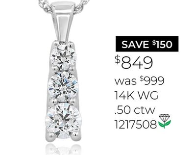 New Brilliance Lab Grown 0.50CTW Diamond Pendant in 14K White Gold