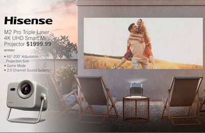 HISENSE 65"-200" M2 Pro Triple Laser 4K UHD Smart VIDAA OS Mini Projector (M2 Pro)