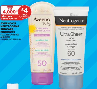 AVEENO OR NEUTROGENA SUNCARE PRODUCTS