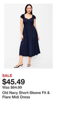 Old Navy Short-Sleeve Fit & Flare Midi Dress