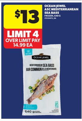 OCEAN JEWEL ASC MEDITERRANEAN SEA BASS, 640 G