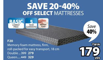 F20 Memory foam mattress