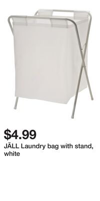 JÄLL Laundry bag with stand, white