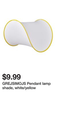 GREJSIMOJS Pendant lamp shade, white/yellow