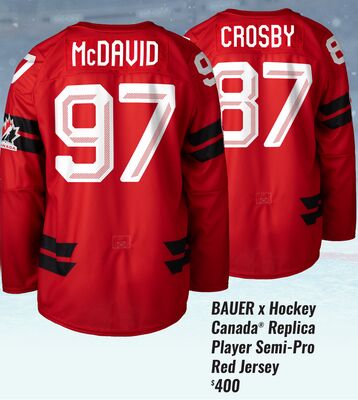 BAUER X HOCKEY CANADA® REPLICA PLAYER SEMI-PRO RED JERSEY