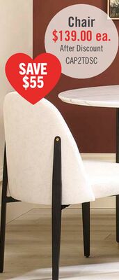 Kort & Co. Capri Dining Chair with Linen-Look Fabric, Metal - Beige