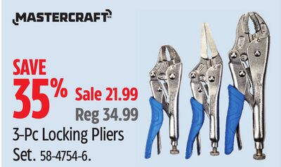 Mastercraft 3-Pc Locking Pliers Set