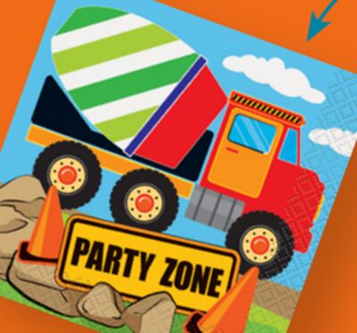 Construction Party Beverage Napkins, 16-ct