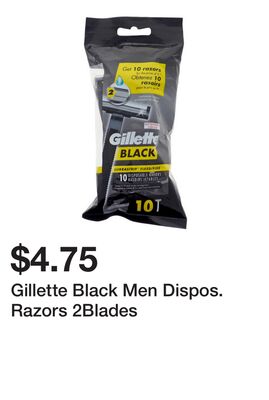 Gillette Black Men Dispos.Razors 2Blades