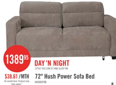 Hush 72" Power Sofa Bed - Dark Grey