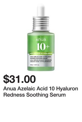 Anua Azelaic Acid 10 Hyaluron Redness Soothing Serum