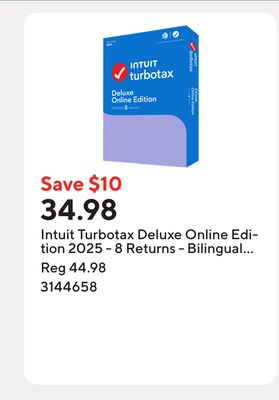 Intuit Turbotax Deluxe Online Edition 2025 - 8 Returns - Bilingual [Digital Download]