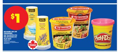 NO NAME® GEL AIR FRESHENER SELECTED VARIETIES, 170G, MR. NOODLES CUP SELECTED VARIETIES, 64G, PLAY-DOH SINGLE CAN