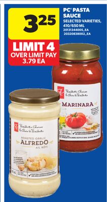 PC® PASTA SAUCE, 410/650 ML