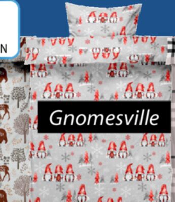 Gnomesville Flannel Duvet Cover Set