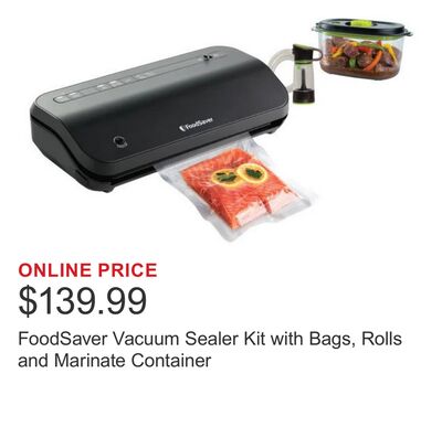 FoodSaver Vacuum Sealer Kit with Bags, Rolls and Marinate Container
