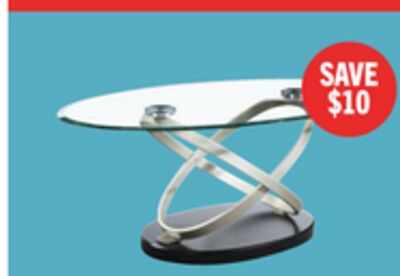 Vikki 48" Modern Oval Glass Top Coffee Table - Glass with Metal Base