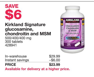 Kirkland Signature glucosamine, chondroitin and MSM