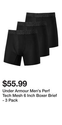 Under Armour Men's Perf Tech Mesh 6 Inch Boxer Brief - 3 Pack