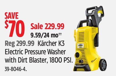 Kärcher K3 Electric Pressure Washer with Dirt Blaster, 1800 PSI