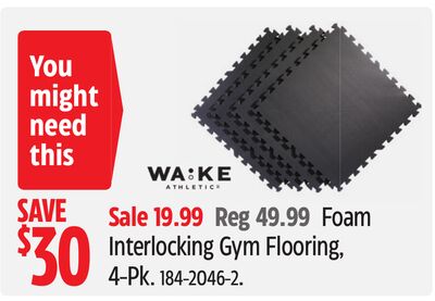 Foam Interlocking Gym Flooring, 4-Pk