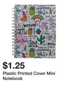 Plastic Printed Cover Mini Notebook
