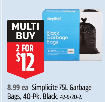 Simplicite 75L Garbage Bags